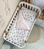 Bavlnená posteľná súprava do postieľky Baby Mix – Pierko púdrové