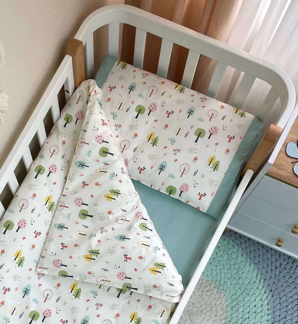 Bavlnená posteľná súprava do postieľky Baby Mix – Les