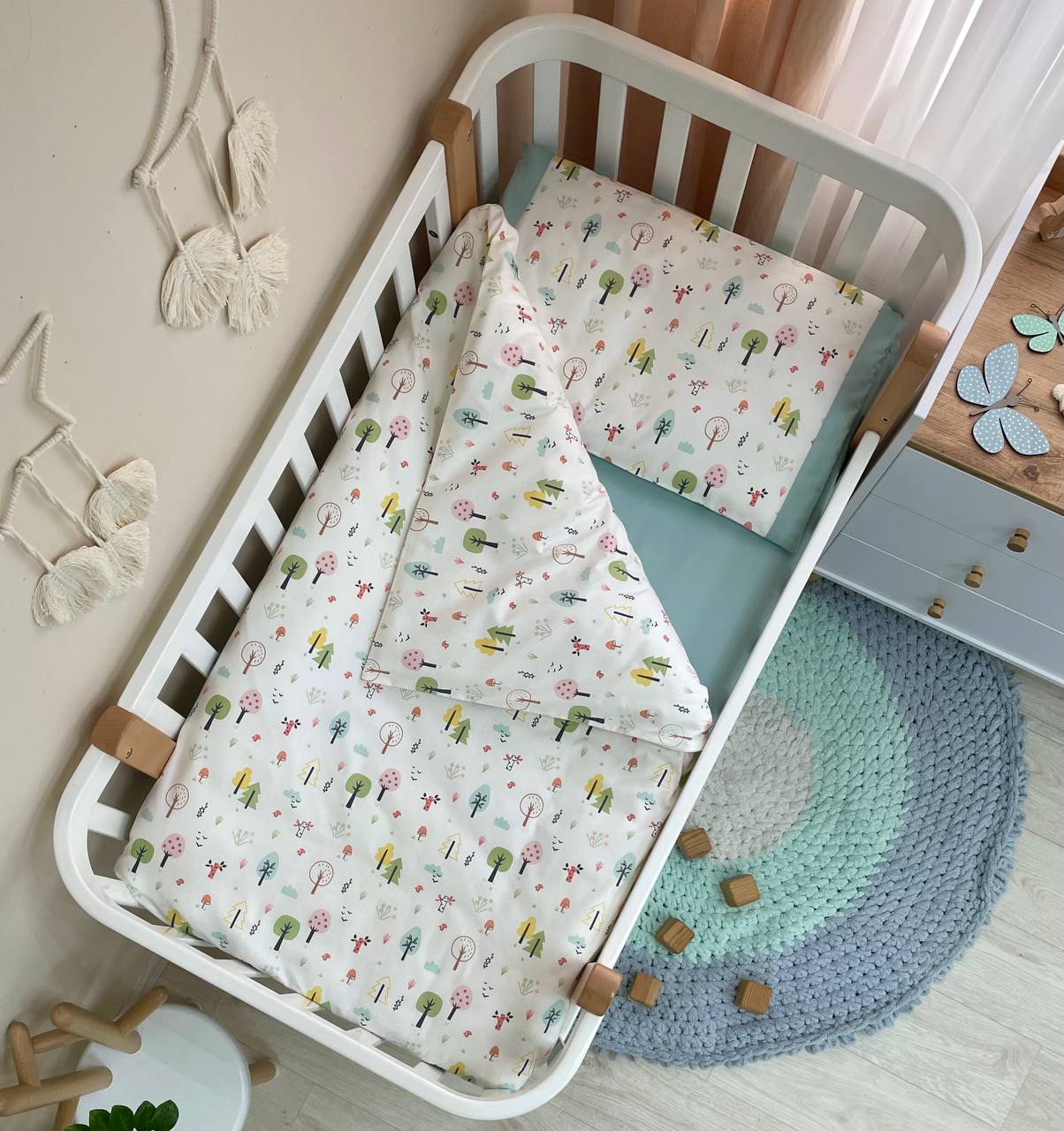 Bavlnená posteľná súprava do postieľky Baby Mix – Les