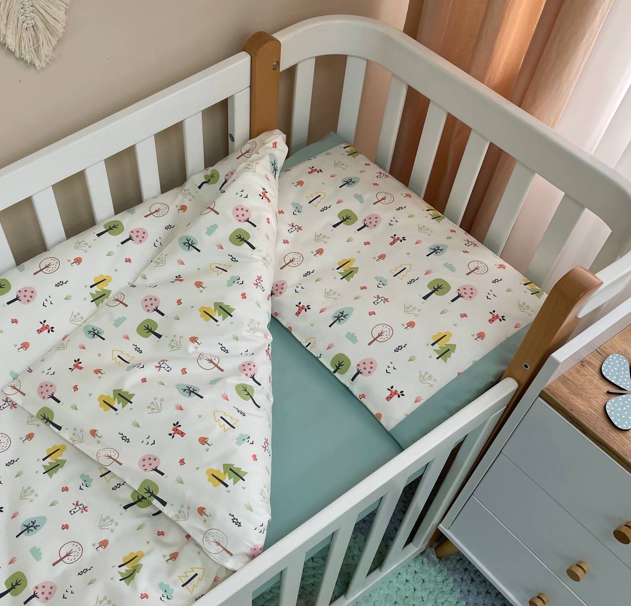 Bavlnená posteľná súprava do postieľky Baby Mix – Les