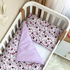 Bavlnená posteľná súprava do postieľky Baby Mix – Fialové kvety
