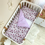 Bavlnená posteľná súprava do postieľky Baby Mix – Fialové kvety