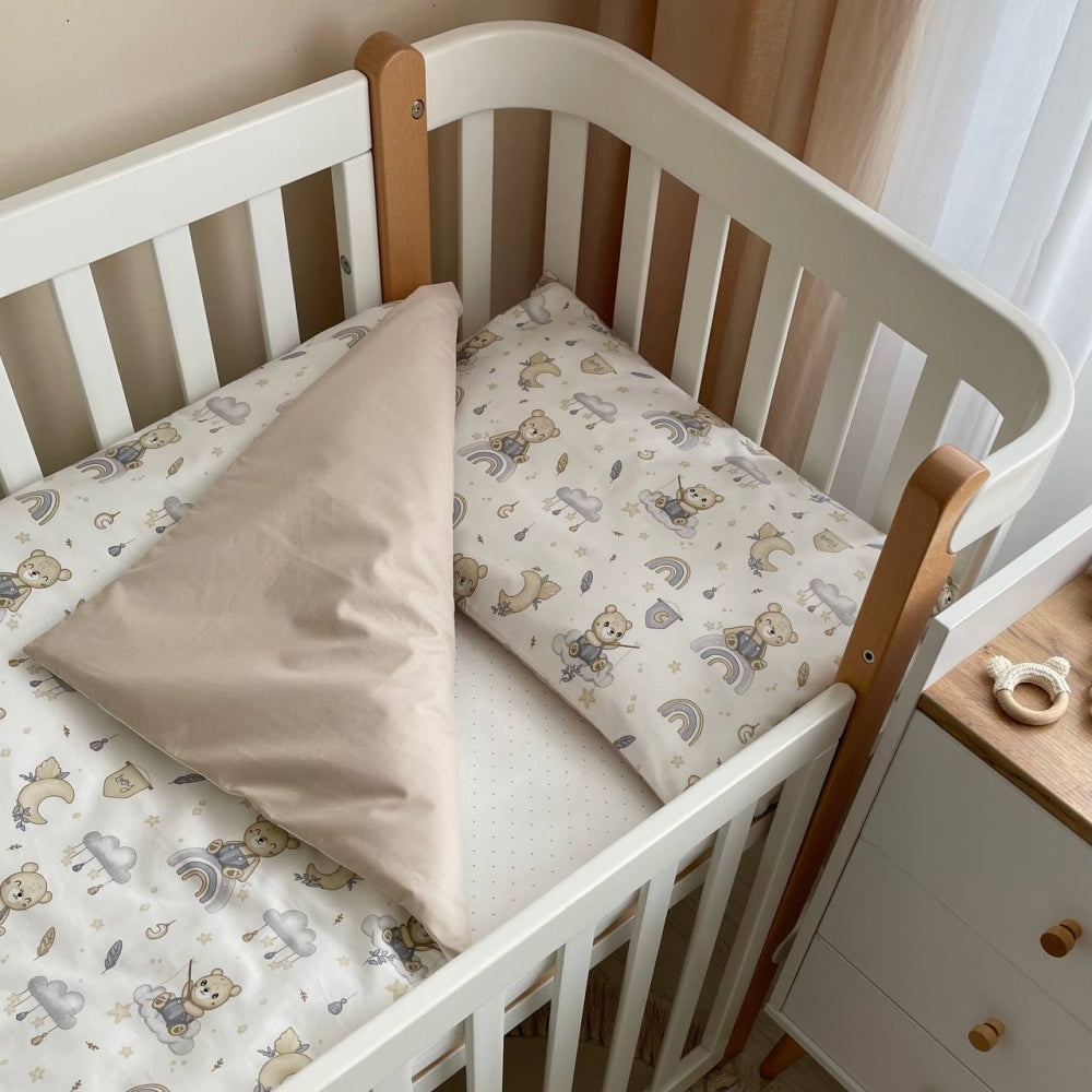 Bavlnená posteľná súprava do postieľky Baby Mix – Medvedík boy modrá
