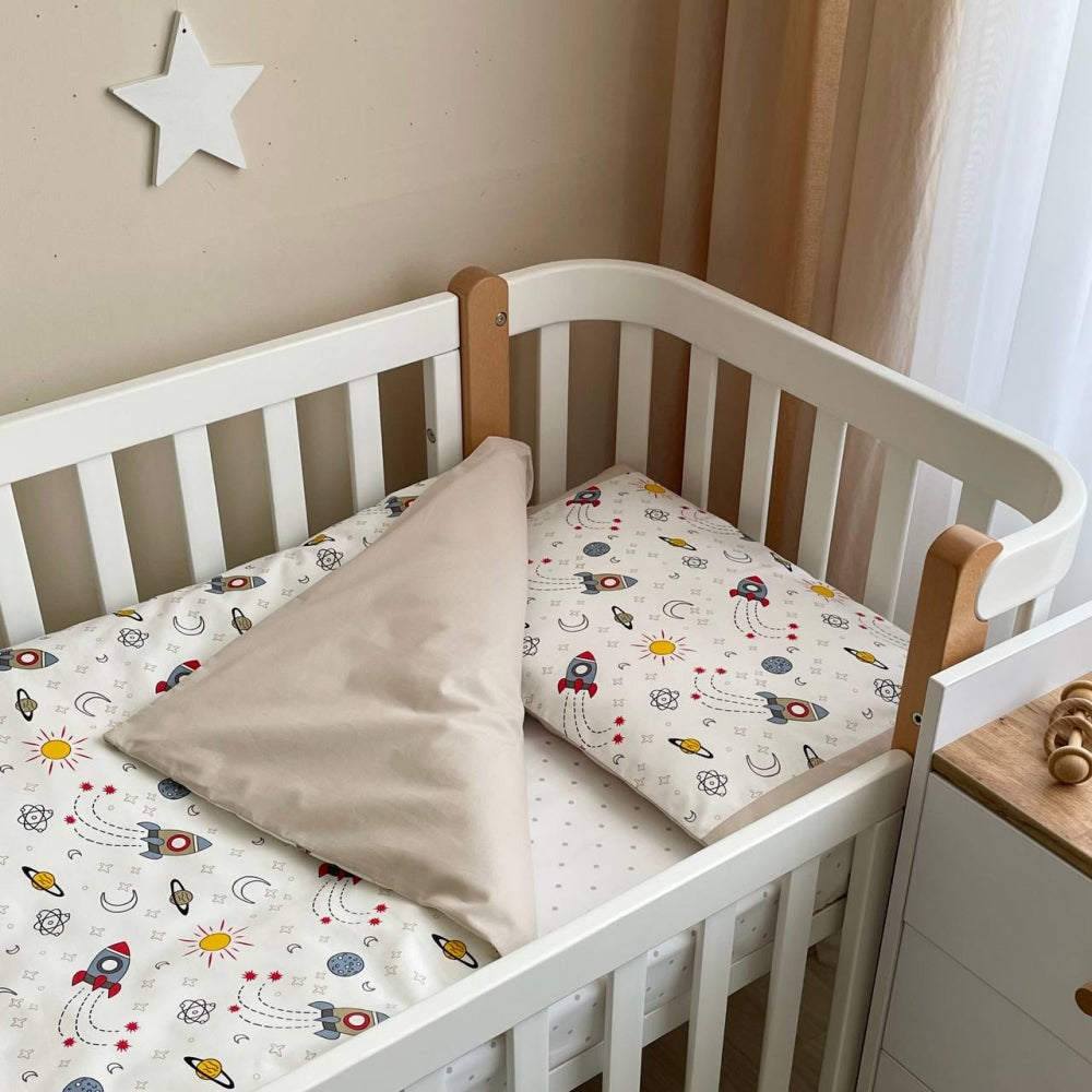 Bavlnená posteľná súprava do postieľky Baby Mix – Rakety