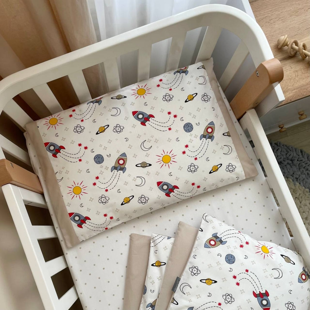 Bavlnená posteľná súprava do postieľky Baby Mix – Rakety