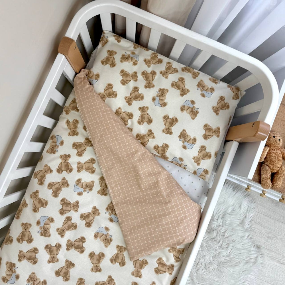 Bavlnená posteľná súprava do postieľky Baby Mix – Plyšové medvedíky