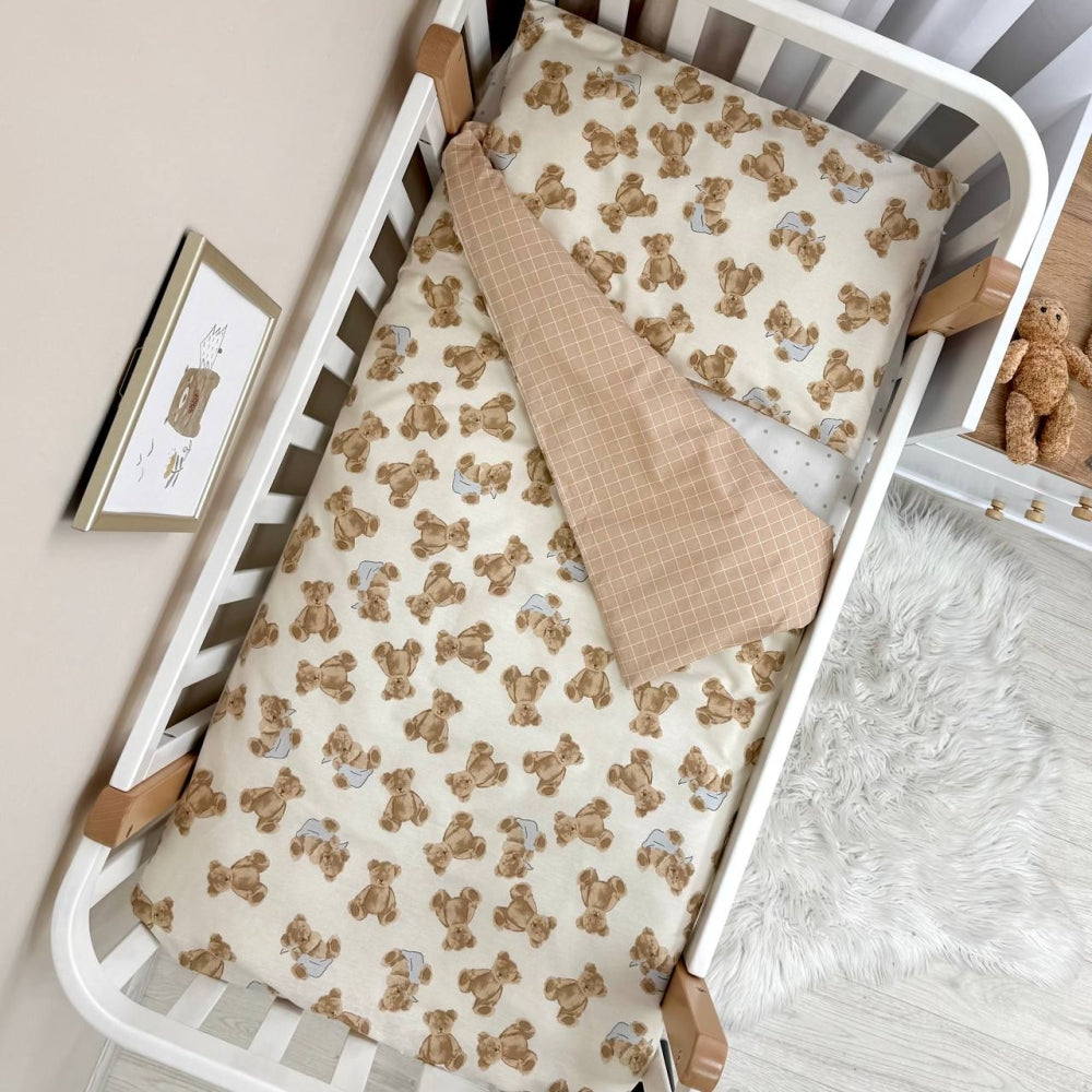 Bavlnená posteľná súprava do postieľky Baby Mix – Plyšové medvedíky