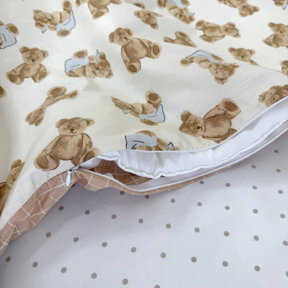 Bavlnená posteľná súprava do postieľky Baby Mix – Plyšové medvedíky