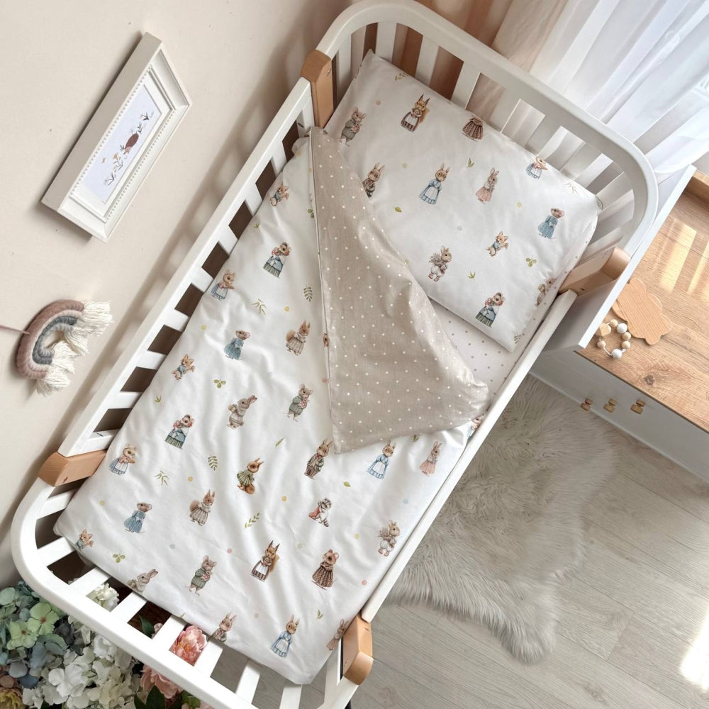 Bavlnená posteľná súprava do postieľky Baby Mix – Dvoranské chlpáčiky