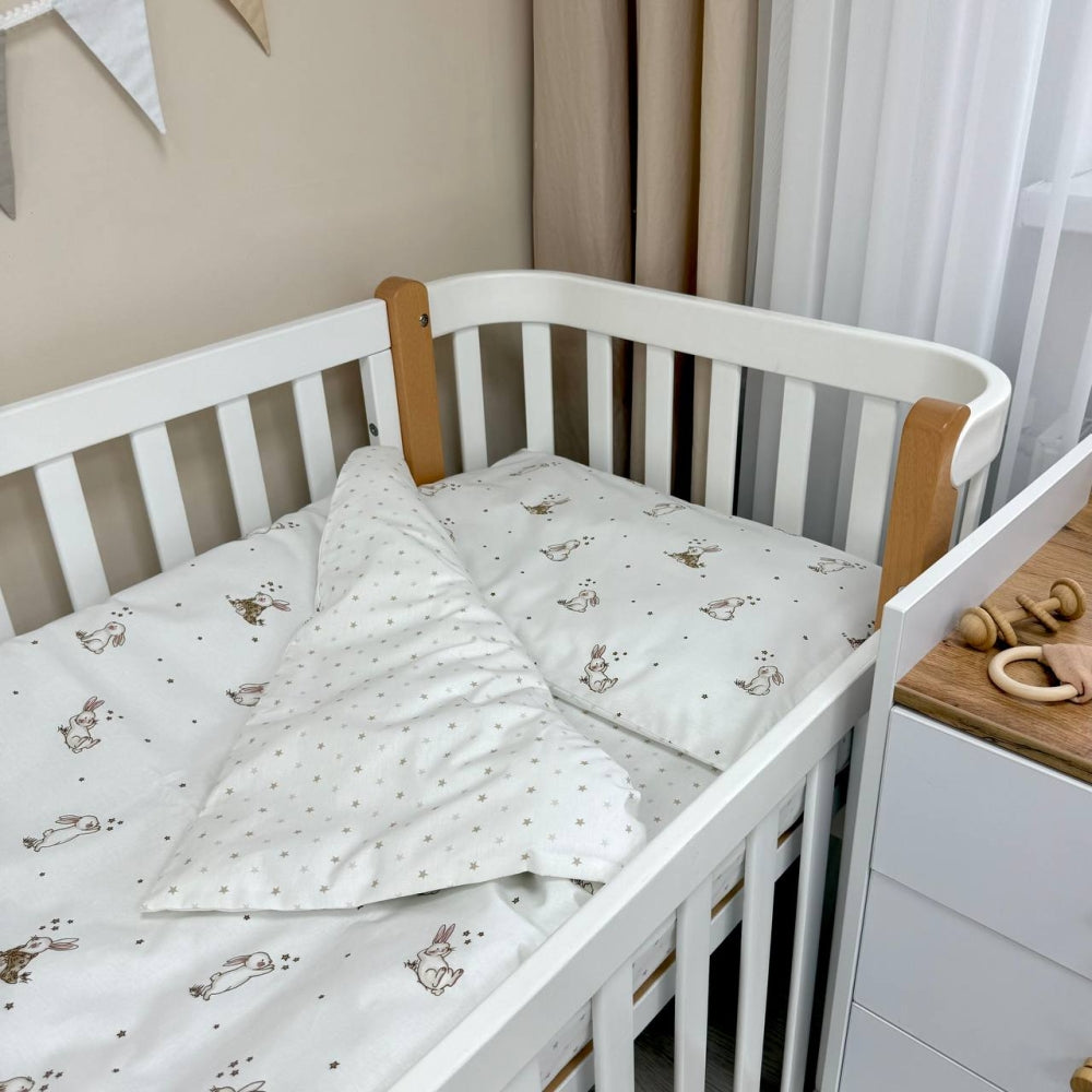 Bavlnená posteľná súprava do postieľky Baby Mix – Romantické zajačiky