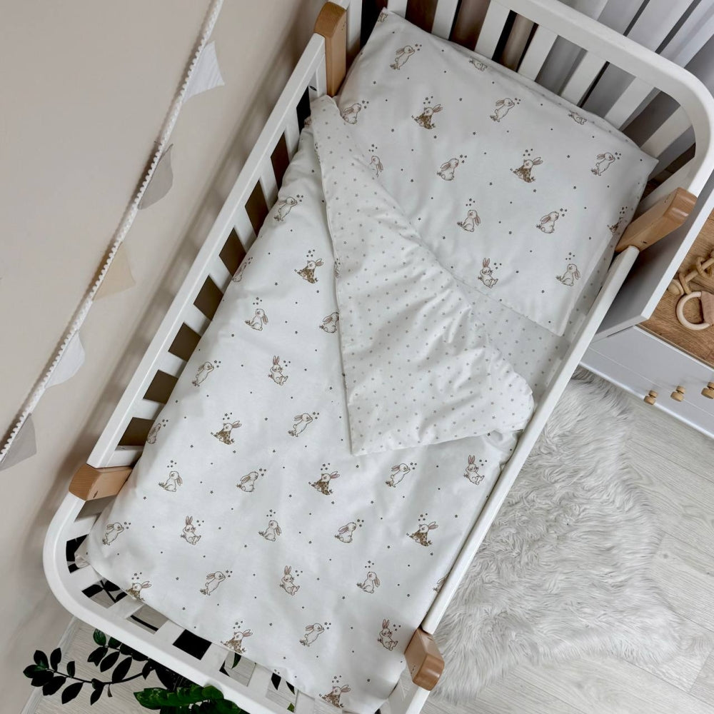 Bavlnená posteľná súprava do postieľky Baby Mix – Romantické zajačiky