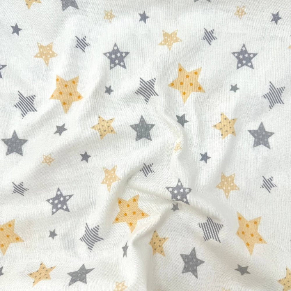 Flanelová plienka pre bábätko sivá a žltá hviezdy (Stars)