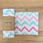 Flanelová plienka pre bábätko cikcak ružovo-mätovej