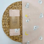 Mušelínová plienka 80 × 100 cm – Teddy Bear púdrová