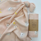 Mušelínová plienka 80 × 100 cm – Teddy Bear púdrová