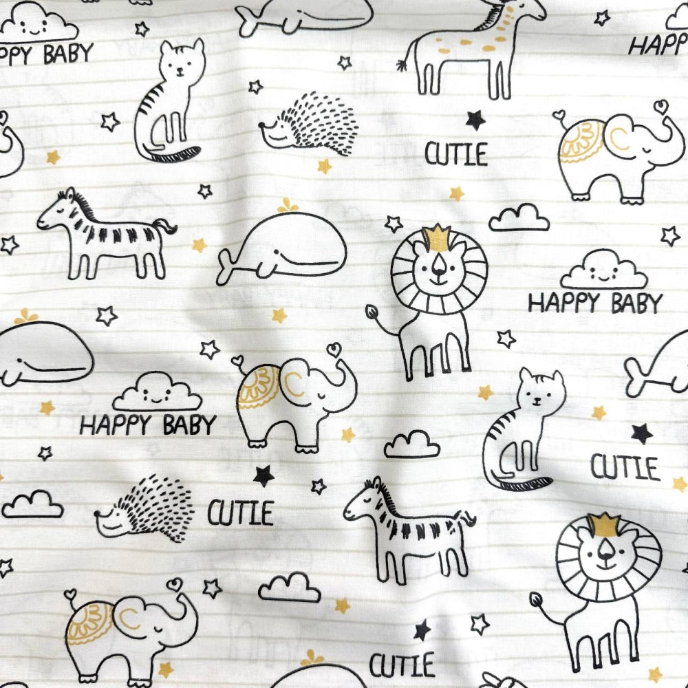 Bavlnená látková plienka Animals žltá