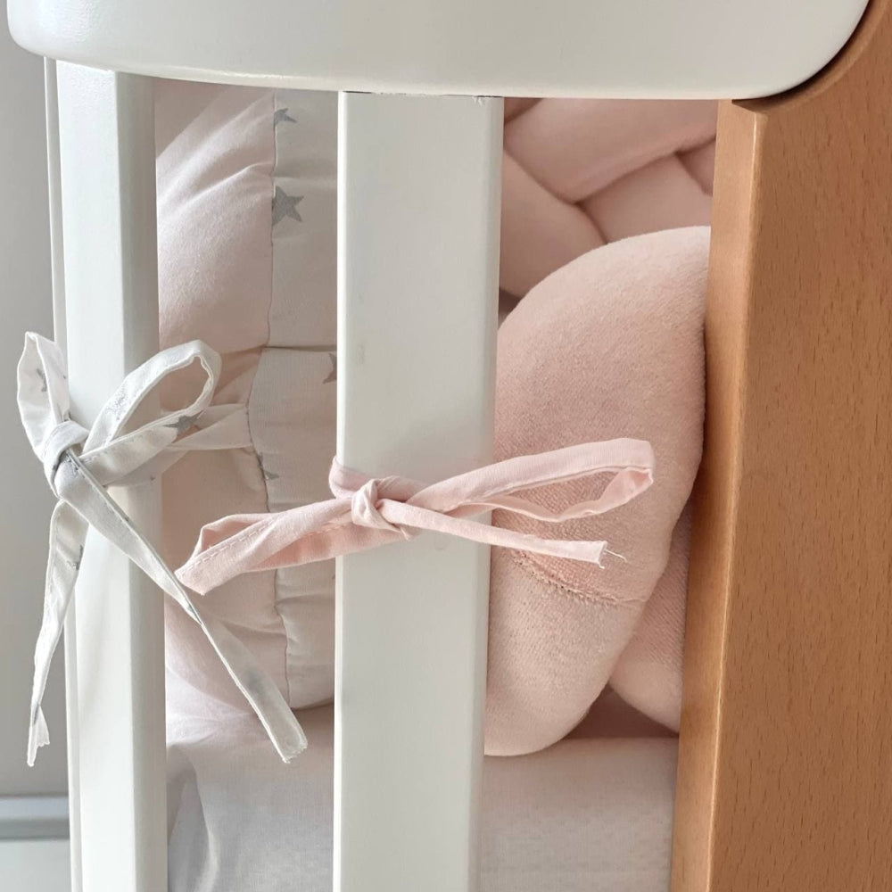 Komplet do detskej postieľky Kolekcia č. 7 – Púdrová s obláčikmi