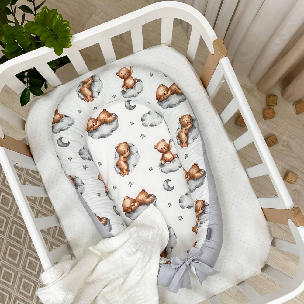 Hniezdo pre bábätko Baby Design – Teddy sivé