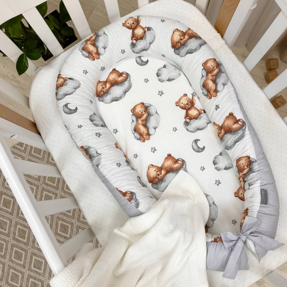 Hniezdo pre bábätko Baby Design – Teddy sivé