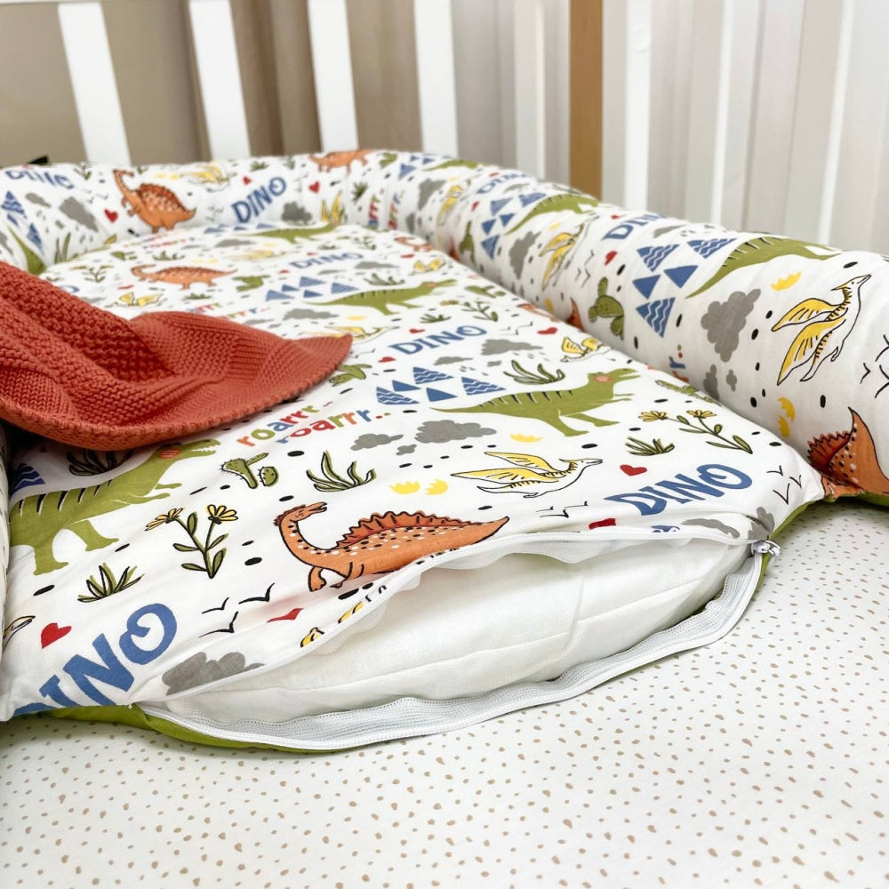 Hniezdo pre bábätko Baby Design – Dino olivové
