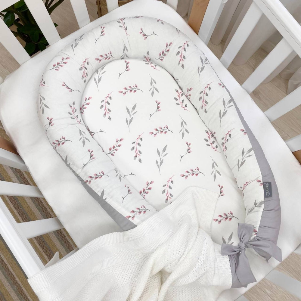 Hniezdo pre bábätko Baby Design – vetvičky mačiek púdrové