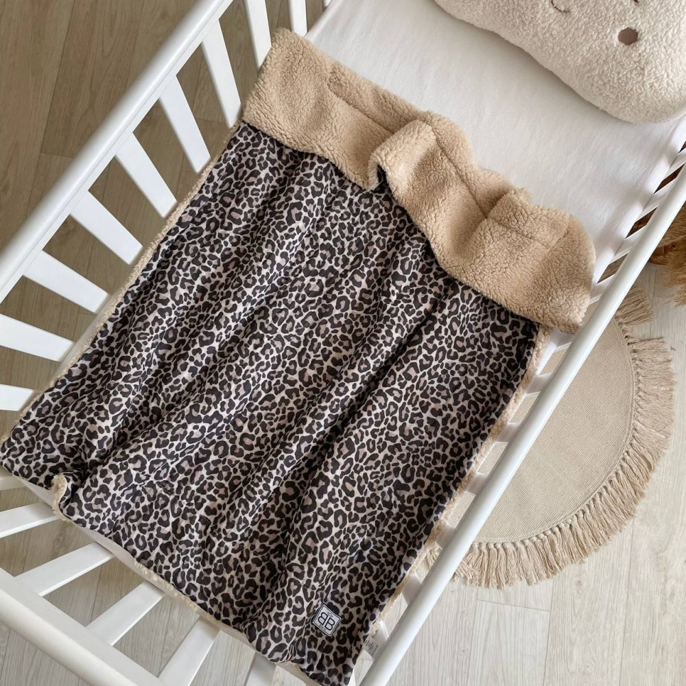 Zateplená mušelínová deka pre bábätko Leopard 80 × 100 cm