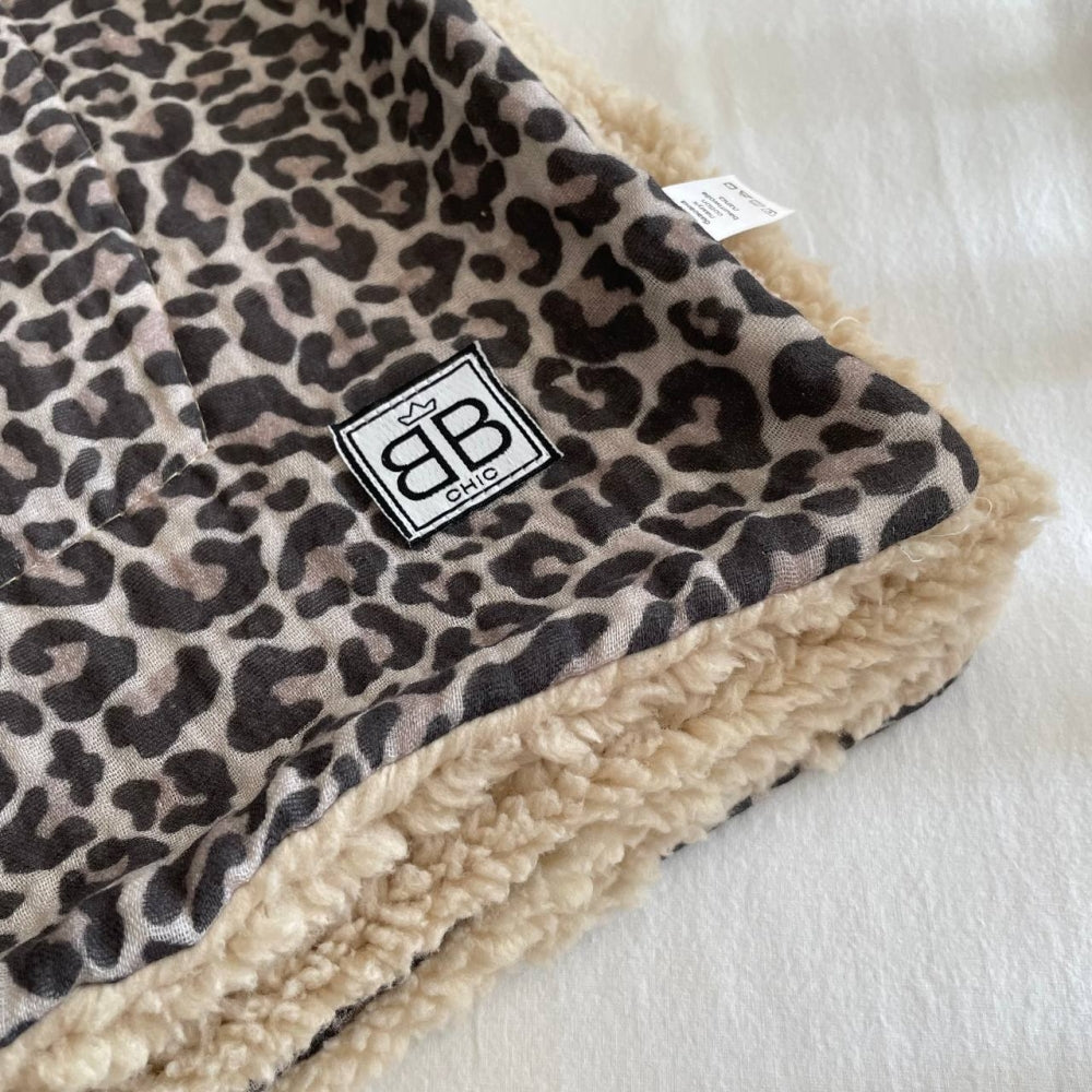 Zateplená mušelínová deka pre bábätko Leopard 80 × 100 cm