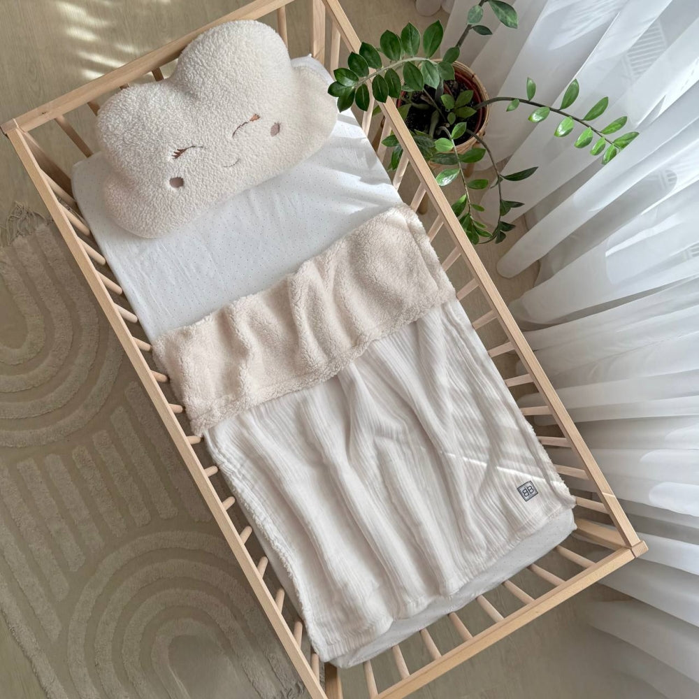 Zateplená mušelínová deka pre bábätko mliečna 80 × 100 cm