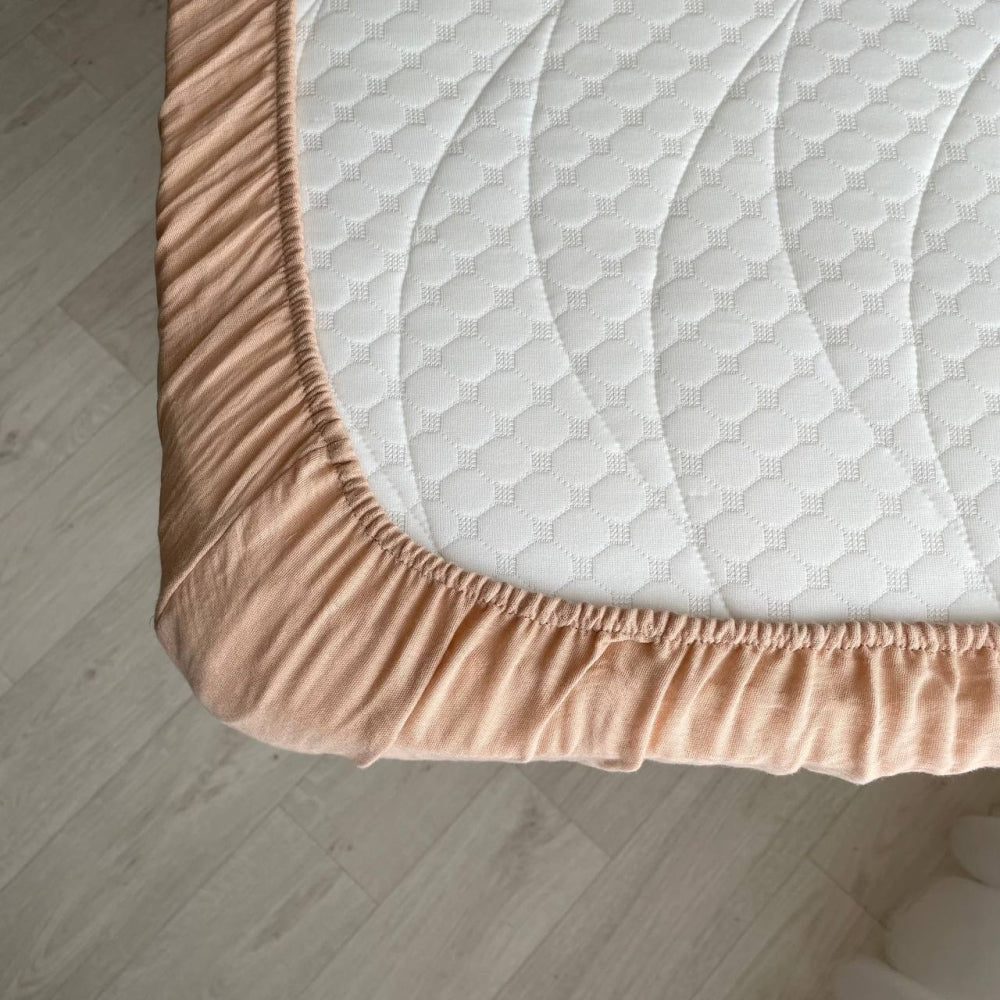 Mušelínová plachta do postieľky 120 × 60 cm – béžová