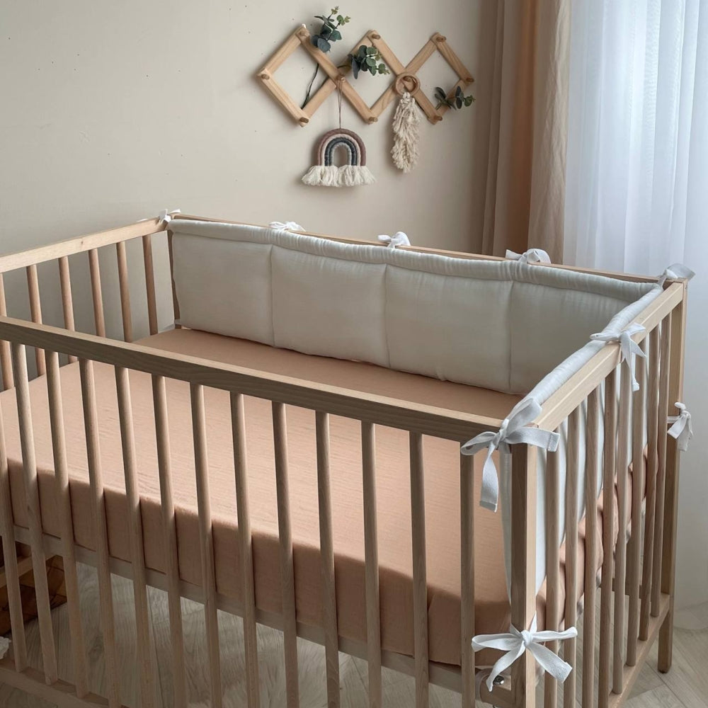 Mušelínová plachta do postieľky 120 × 60 cm – béžová