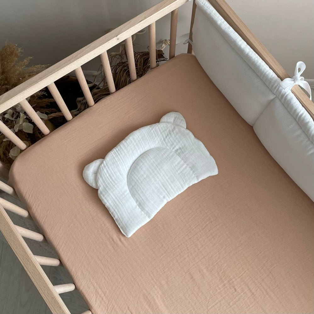 Mušelínová plachta do postieľky 120 × 60 cm – béžová