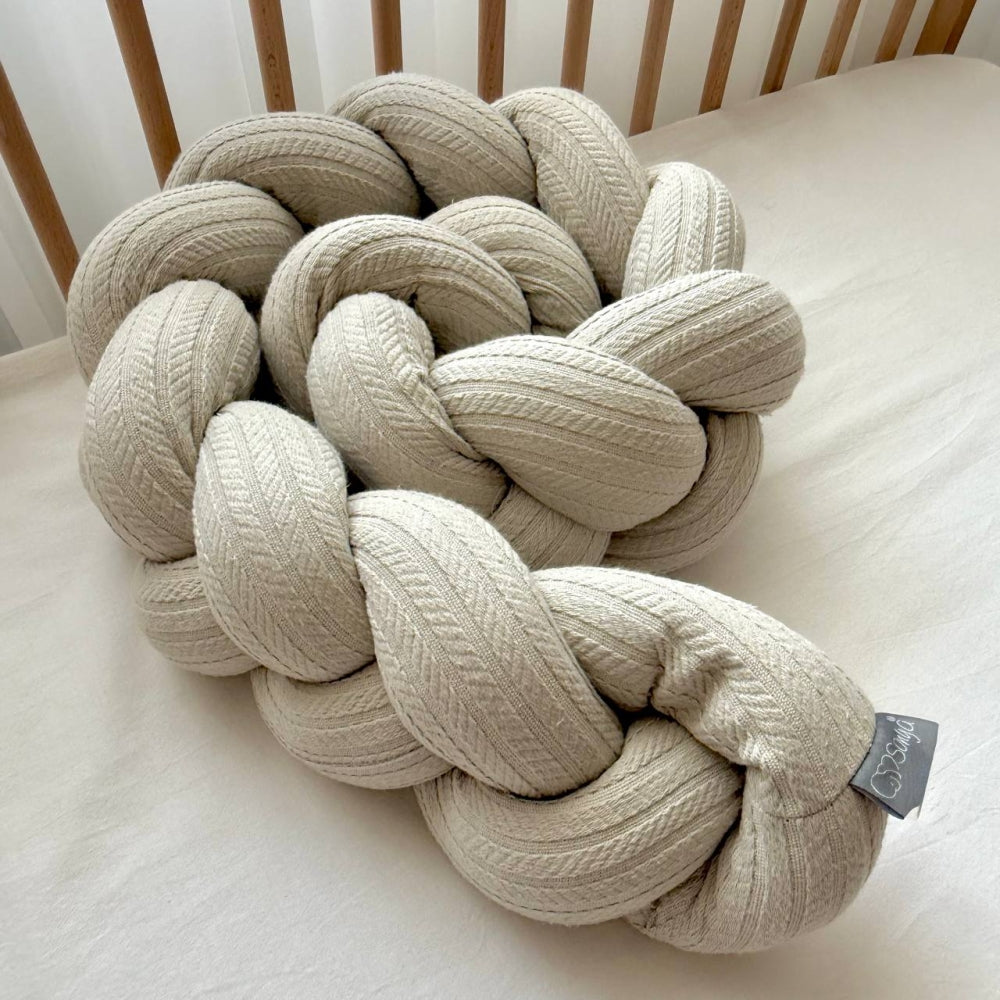 Pletený mantinel do postieľky DreamLand 120 cm latte