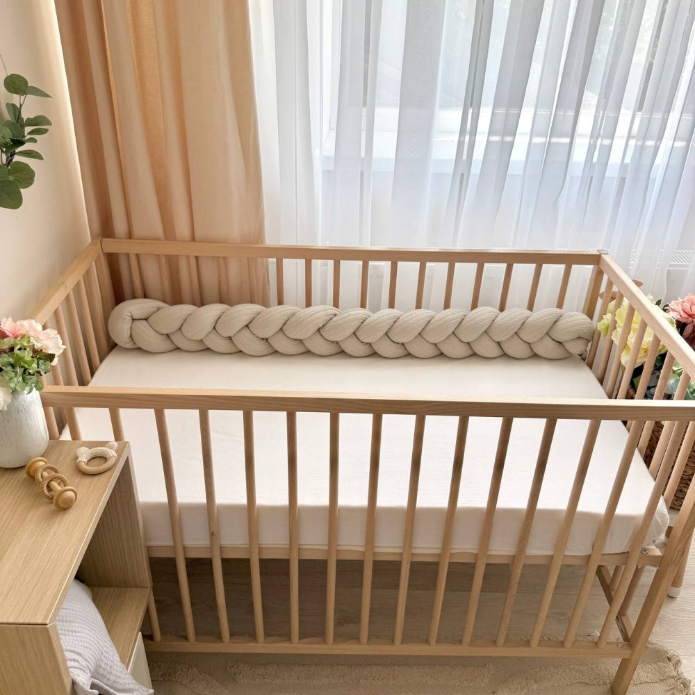 Pletený mantinel do postieľky DreamLand 120 cm latte