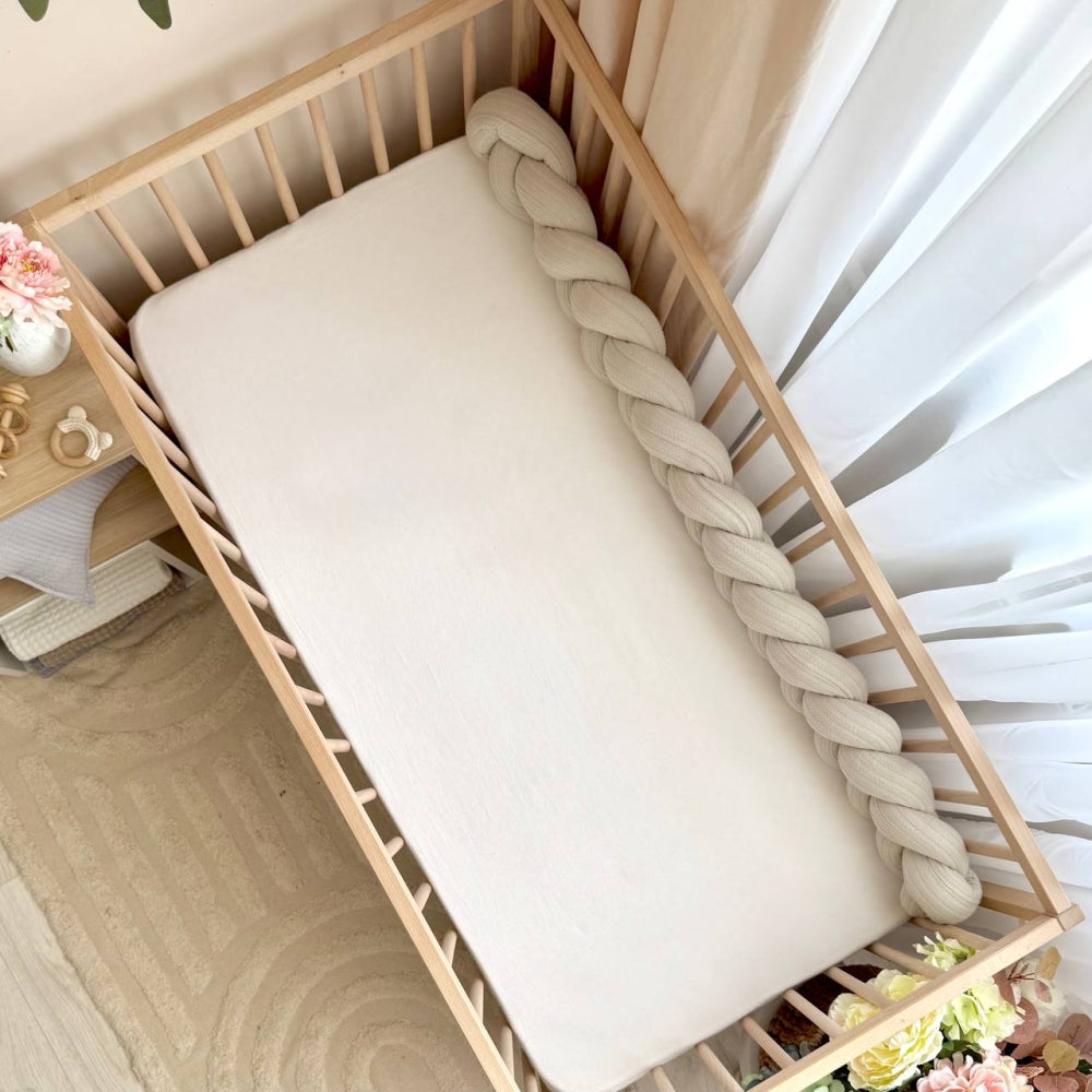 Pletený mantinel do postieľky DreamLand 120 cm latte