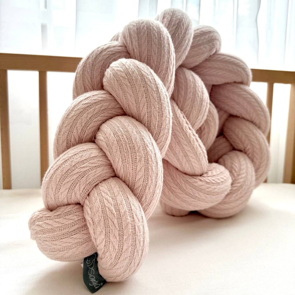 Pletený mantinel do postieľky DreamLand 120 cm púdrový