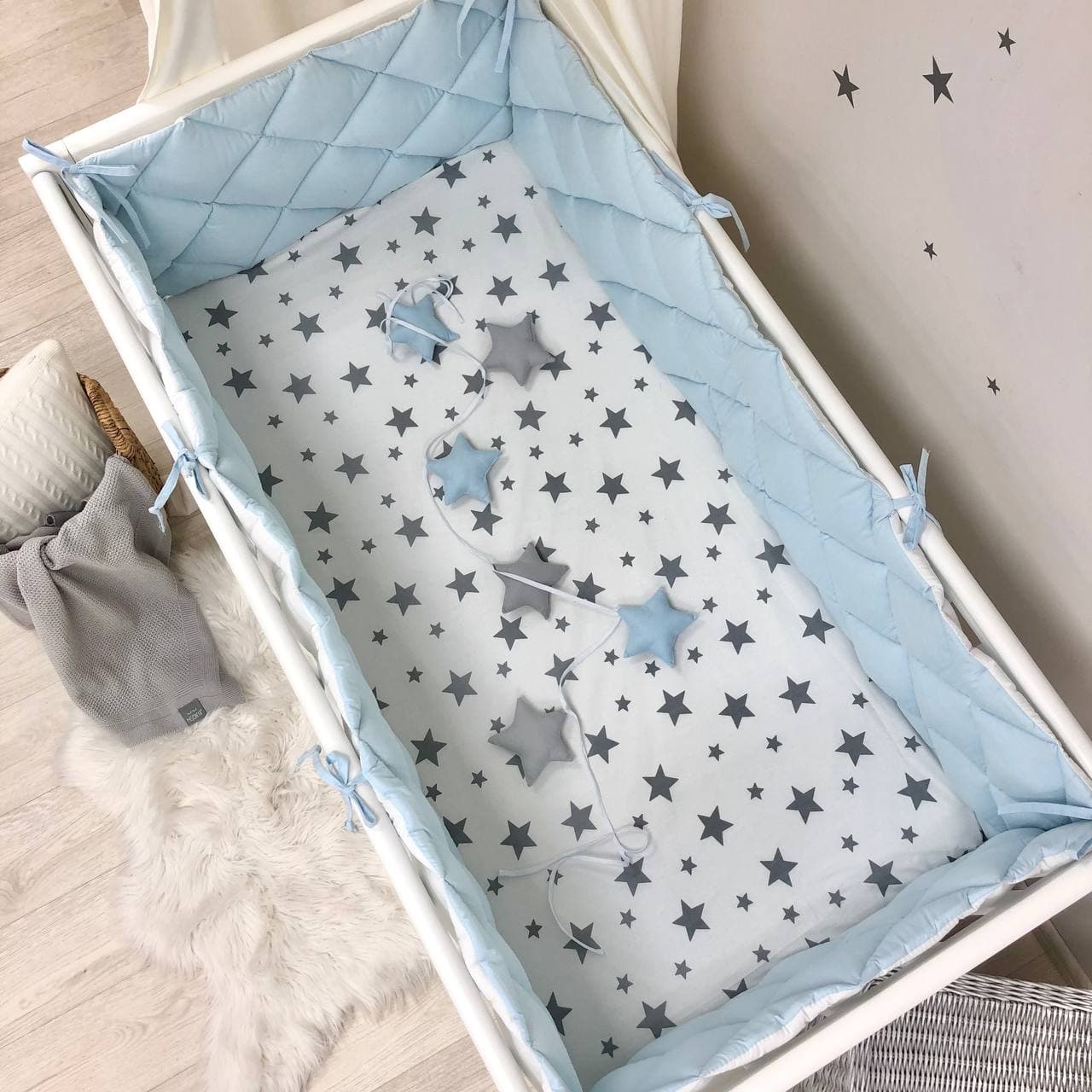 Univerzálny mantinel do postieľky – modrý