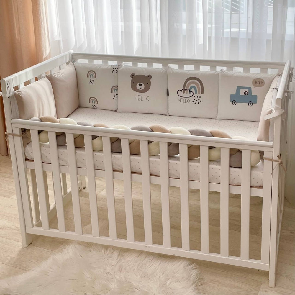 Mantinely do postieľky Art Design s vrkočom a plachtou – Hello, Bear