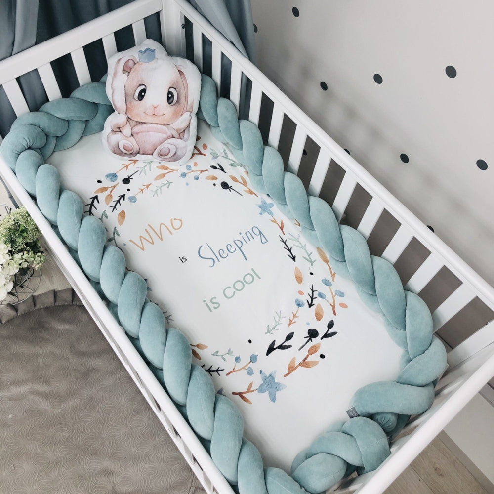 Pletený mantinel do postieľky 220 cm – tmavomätová/tmavomätová/tmavomätová