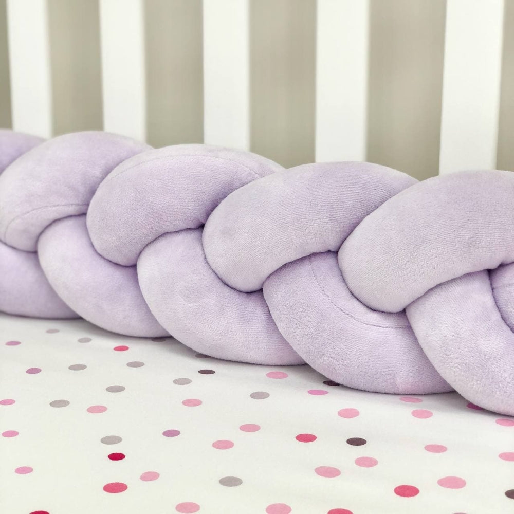 Pletený mantinel do postieľky 220 cm – lila/lila/lila