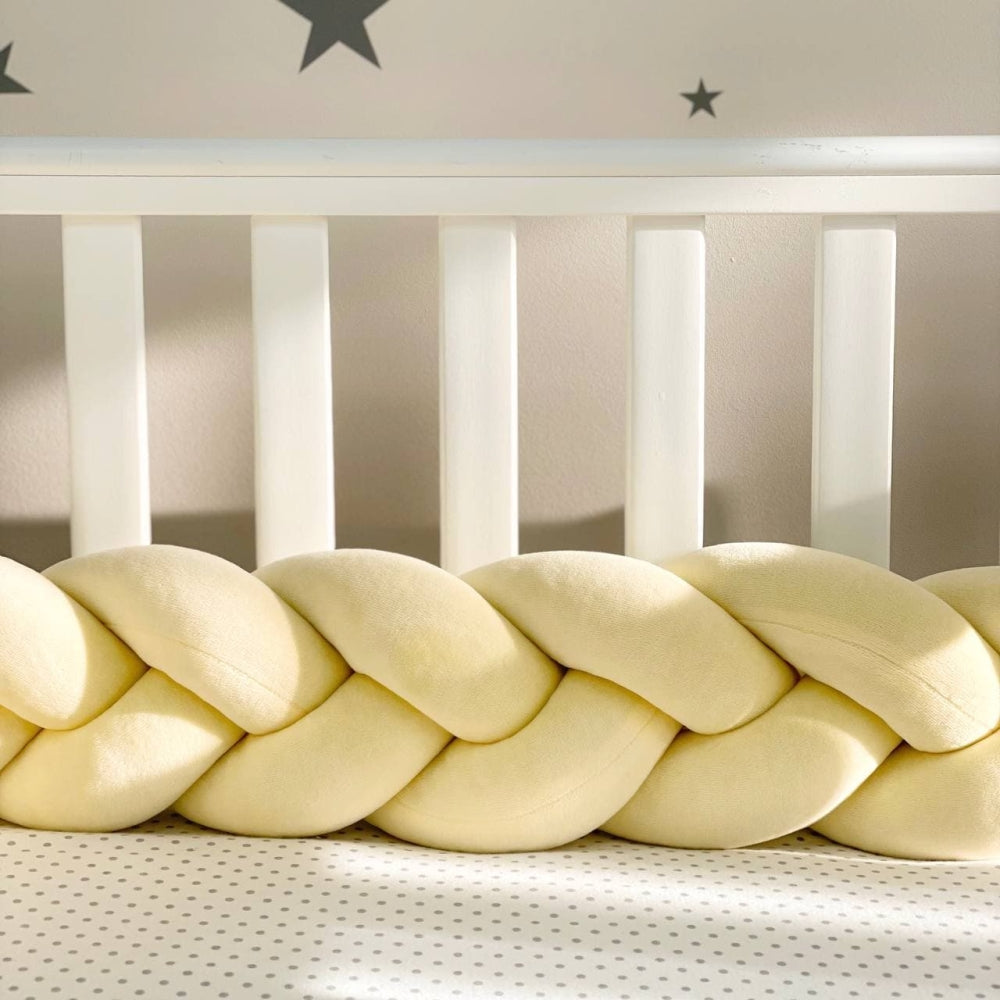 Pletený mantinel do postieľky 220 cm – banánová/banánová/banánová