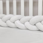 Pletený mantinel do postieľky 120 cm – biela/biela/biela