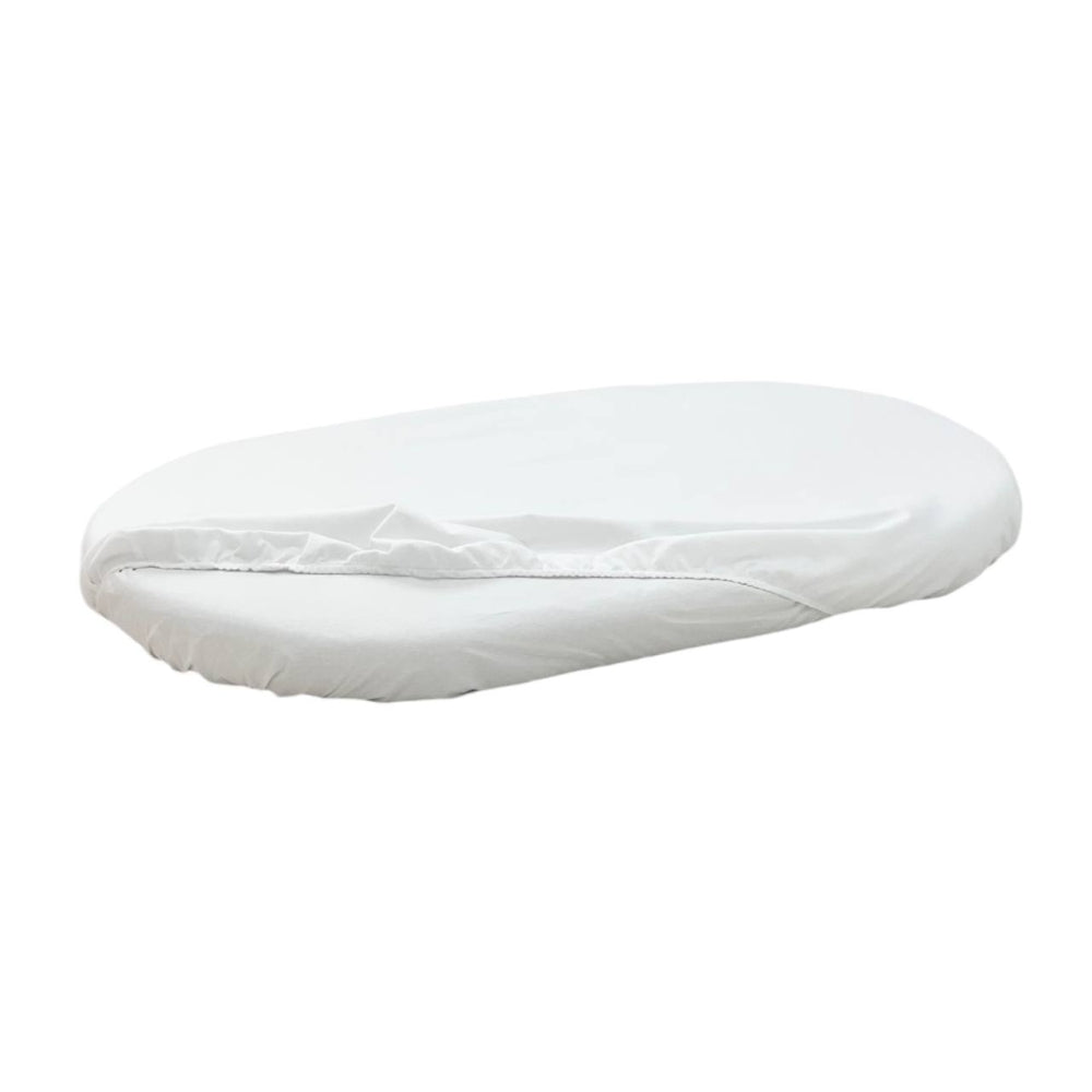 Chránič matraca do postieľky 70 × 120 cm – biely, ovál