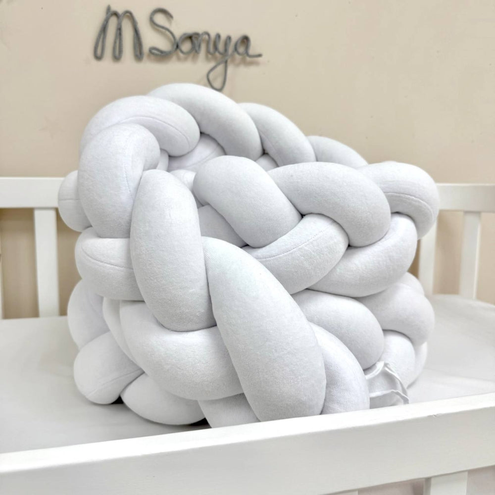 Pletený mantinel do postieľky 360 cm – biela/biela/biela