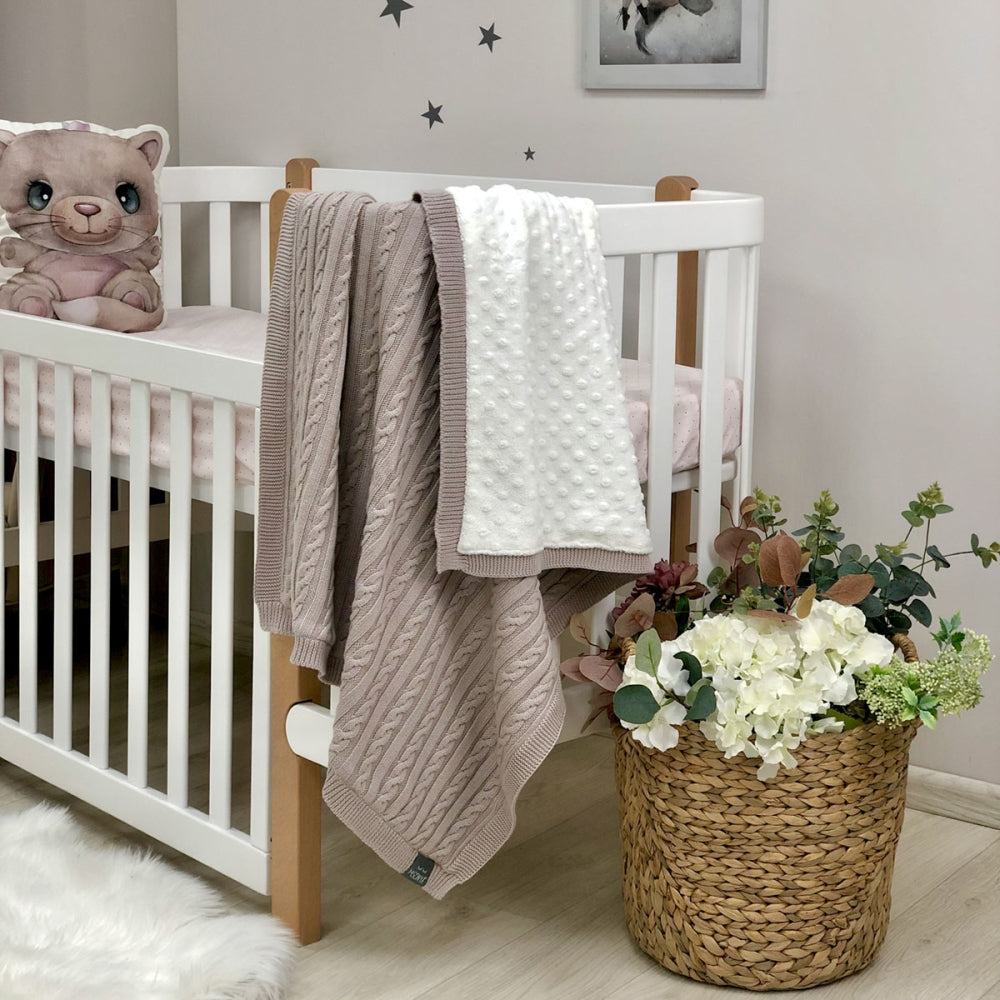 Zateplená pletená deka pre bábätko bavlna/Wellsoft Kosa moka