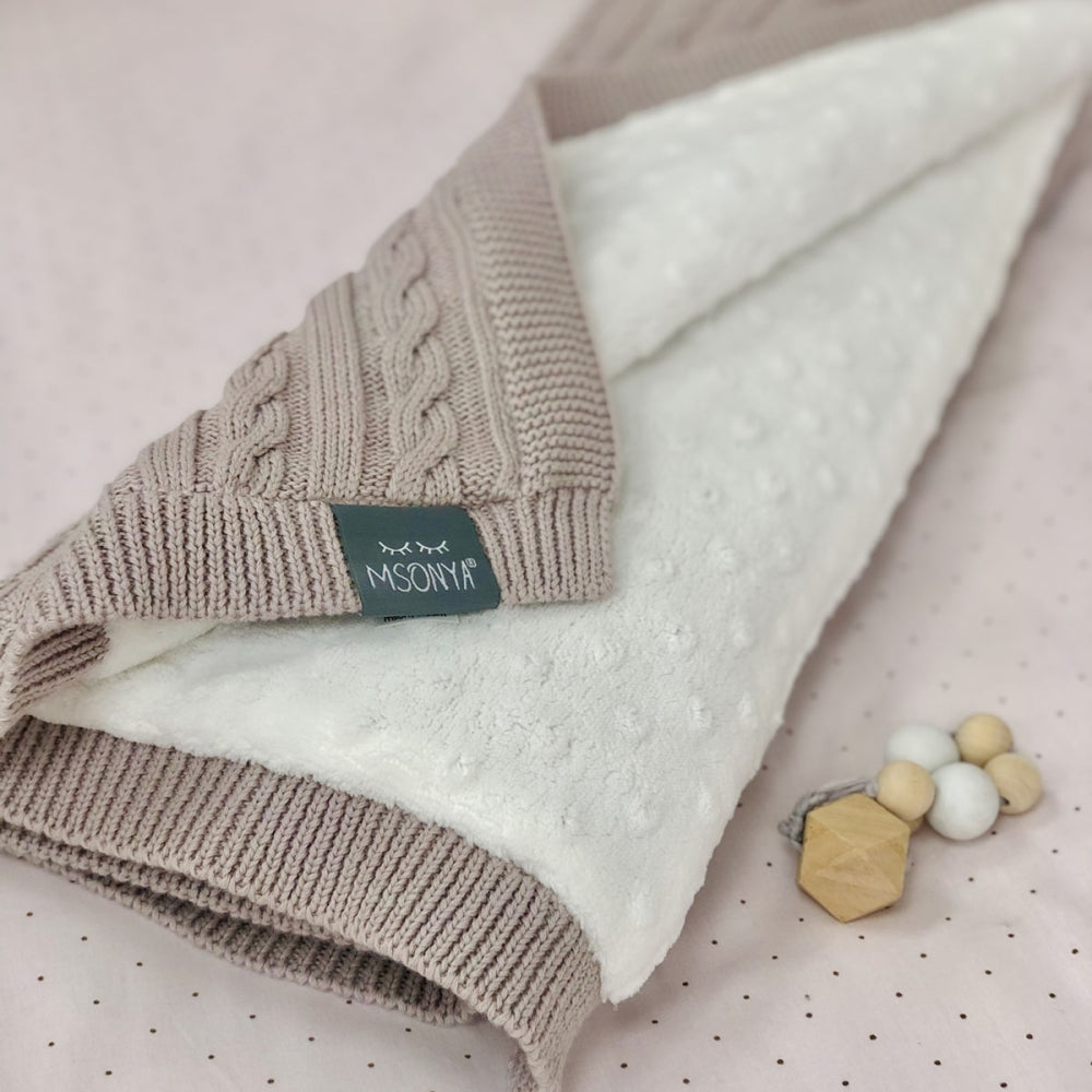 Zateplená pletená deka pre bábätko bavlna/Wellsoft Kosa moka