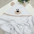 Detská osuška s kapucňou Teddy – biela