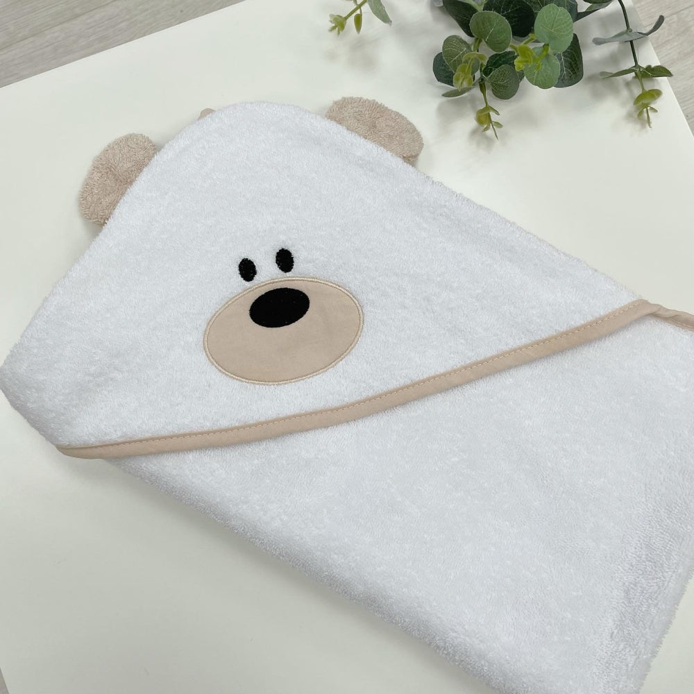 Detská osuška s kapucňou Teddy – biela