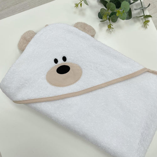 Detská osuška s kapucňou Teddy – biela
