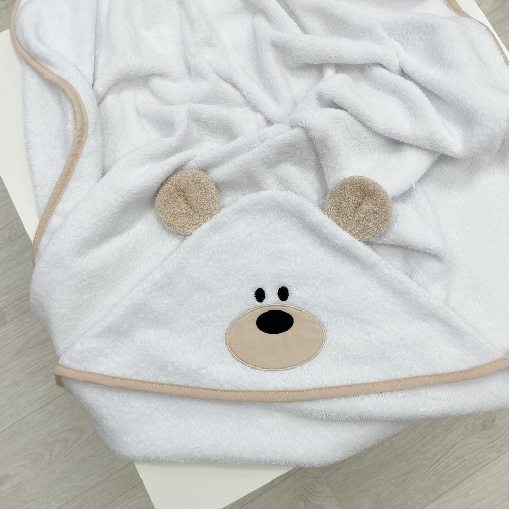 Detská osuška s kapucňou Teddy – biela
