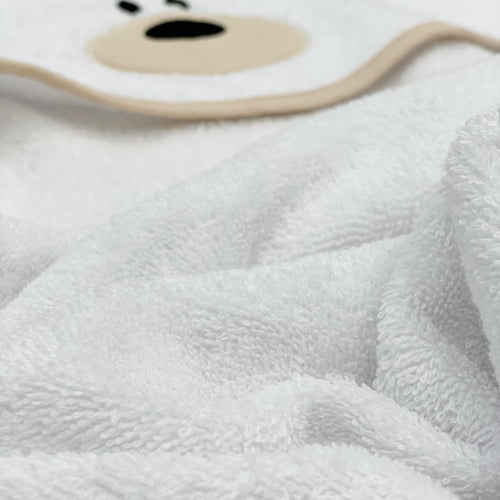 Detská osuška s kapucňou Teddy – biela